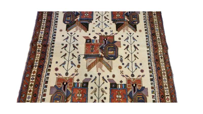 Very Fine Persian Afshar Carpet 150cm x 120cm Hand Knotted
