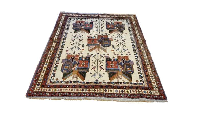 Very Fine Persian Afshar Carpet 150cm x 120cm Hand Knotted
