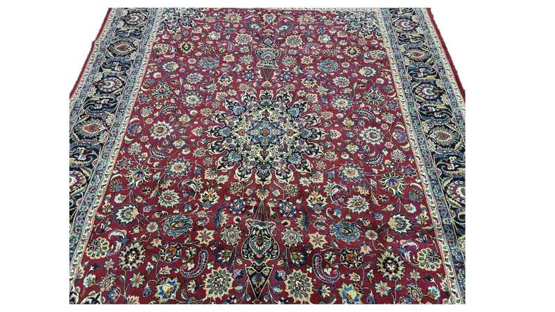 Very Fine Persian Mashhad Carpet - 377cm x 295cm Hand-Knotted