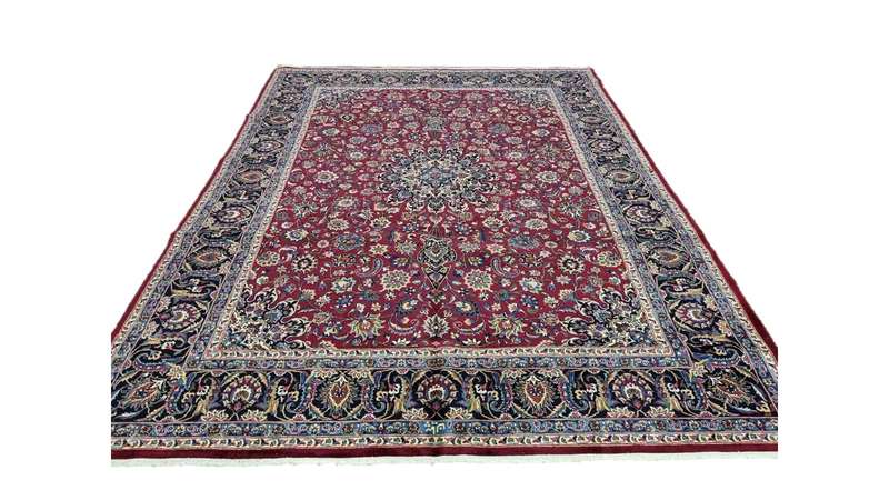Very Fine Persian Mashhad Carpet - 377cm x 295cm Hand-Knotted