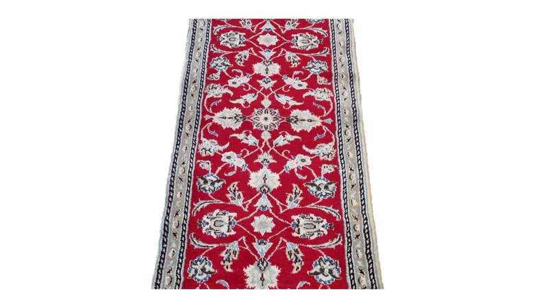 Persian Nain Carpet 280cm x 73cm Hand Knotted
