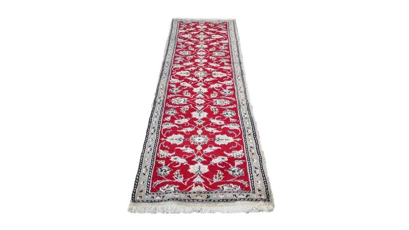 Persian Nain Carpet 280cm x 73cm Hand Knotted
