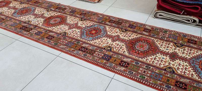 Very Fine Persian Kurdi Carpet 580cm x 86cm Hand Knotted