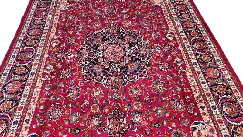 Persian Mashhad Carpet 394cm x 318cm Hand Knotted