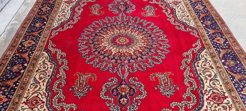 Vintage Persian Tabriz Carpet  395cm x 305cm Hand-Knotted