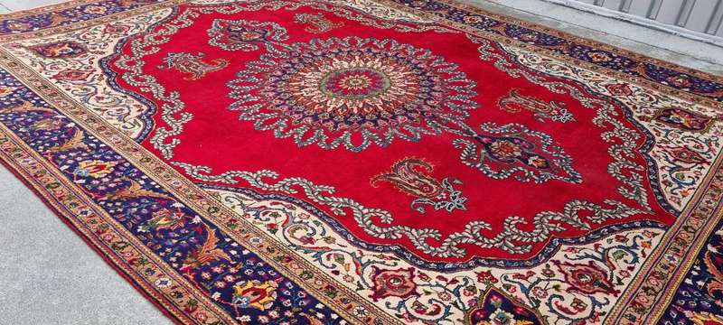 Vintage Persian Tabriz Carpet  395cm x 305cm Hand-Knotted