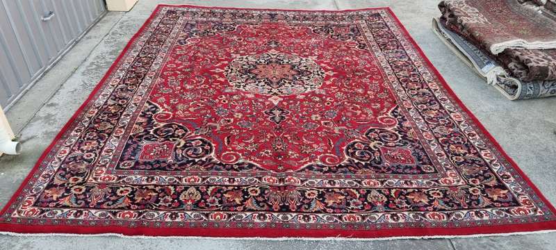 Fine Persian Mashhad Carpet 376cm x 290cm Hand Knotted