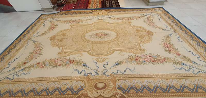 French Aubusson Flat Woven Rug 560cm x 370cm Hand Made