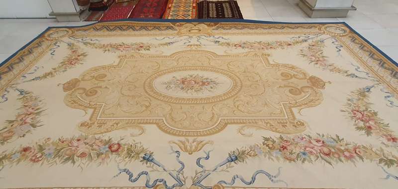French Aubusson Flat Woven Rug 560cm x 370cm Hand Made