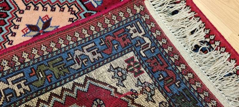 Very Fine Persian Yalemeh Carpet 100cm x 60cm Hand Knotted