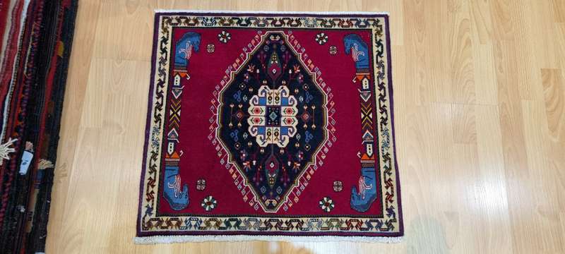 Very Fine Persian Qashqai Carpet 60cm x 60cm Hand Knotted