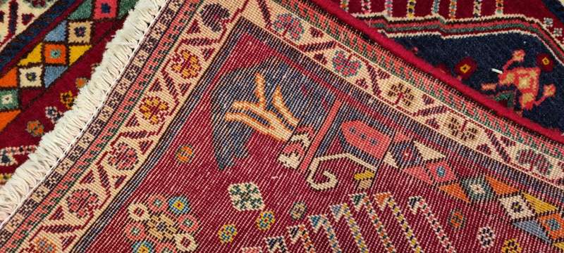 Very Fine Persian Qashqai Carpet 60cm x 60cm Hand Knotted