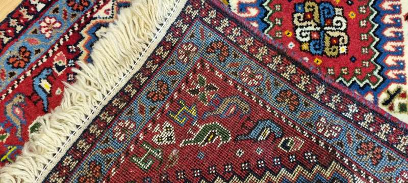 Very Fine Persian Yalemeh Carpet 100cm x 60cm Hand Knotted