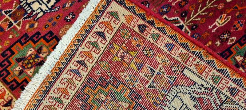 Very Fine Persian Qashqai Carpet 65cm x 65cm Hand Knotted