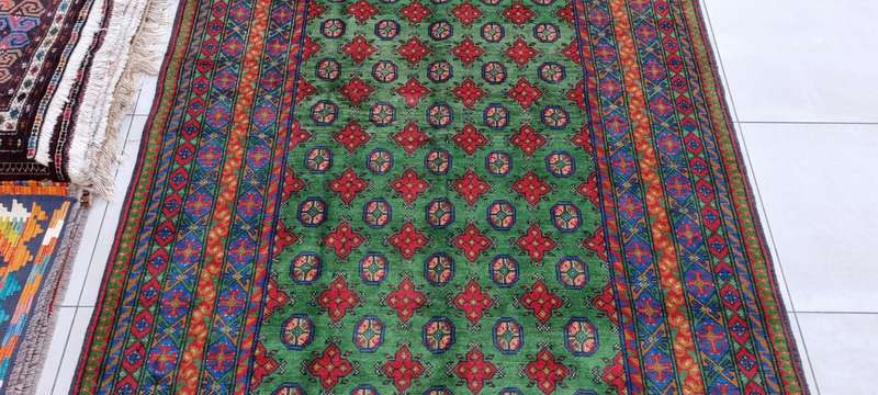 Afghan Turkaman Carpet 237cm x 172cm Hand Knotted