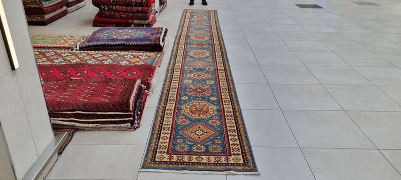 Afghan Kazak Carpet 591cm x 80cm Hand Knotted
