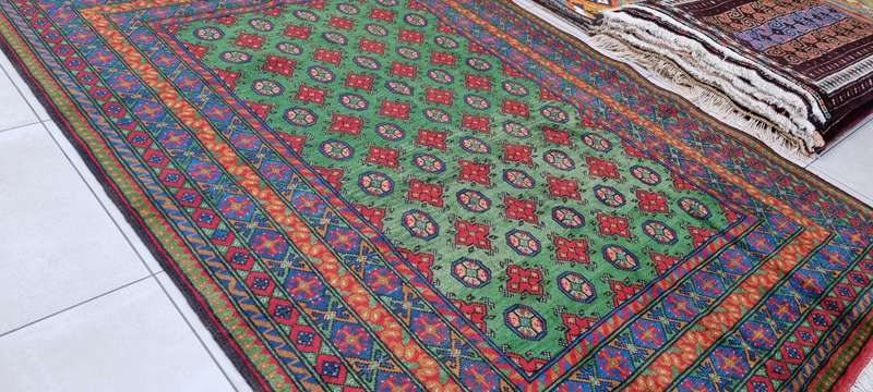 Afghan Turkaman Carpet 237cm x 172cm Hand Knotted
