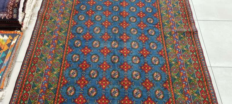 Afghan Turkaman Carpet 233cm x 177cm Hand Knotted