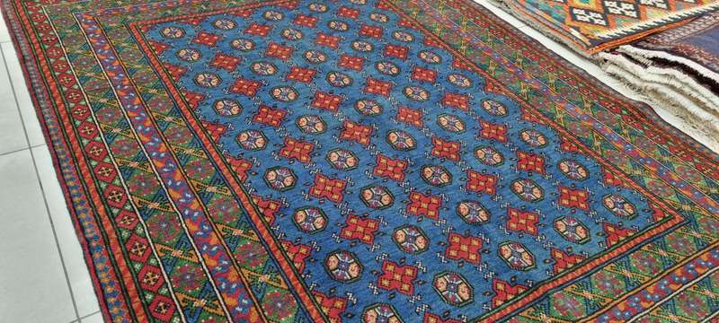 Afghan Turkaman Carpet 233cm x 177cm Hand Knotted