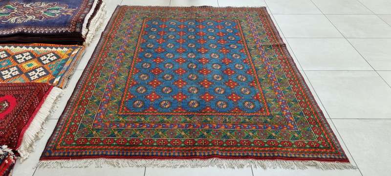 Afghan Turkaman Carpet 233cm x 177cm Hand Knotted