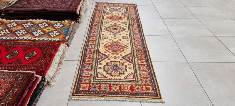 Afghan Kazak Carpet 240cm x 79cm Hand Knotted