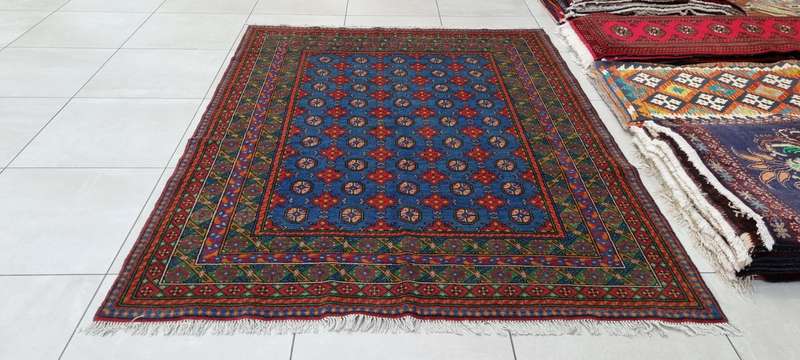 Afghan Turkaman Carpet 233cm x 177cm Hand Knotted