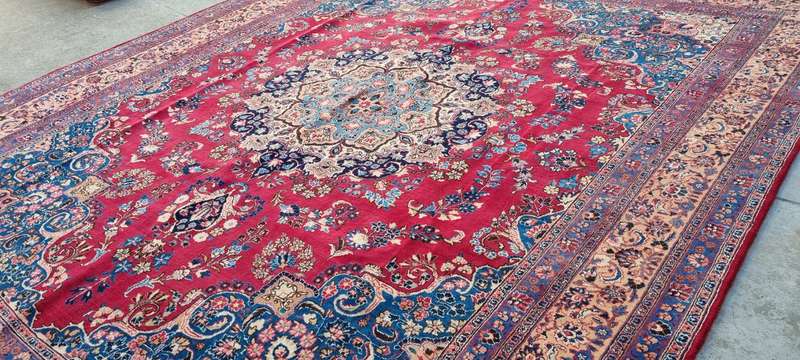 Persian Sabzevar Carpet 370cm x 296cm Hand-Knotted
