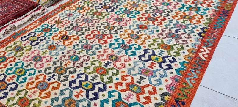 Afghan Chobi Kilim 244cm x 182cm Hand Made