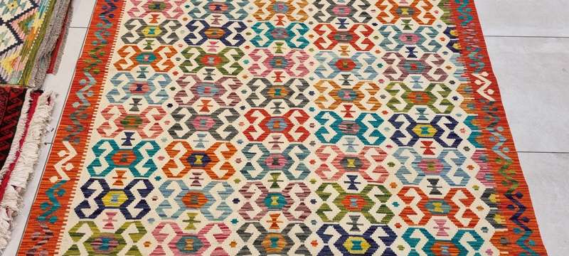 Afghan Chobi Kilim 244cm x 182cm Hand Made