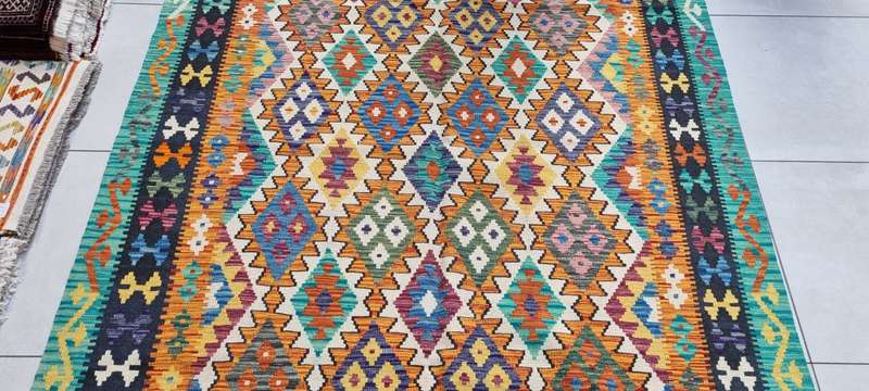 Afghan Chobi Kilim 240cm x 183cm Hand Made