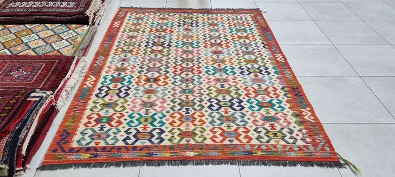 Afghan Chobi Kilim 244cm x 182cm Hand Made
