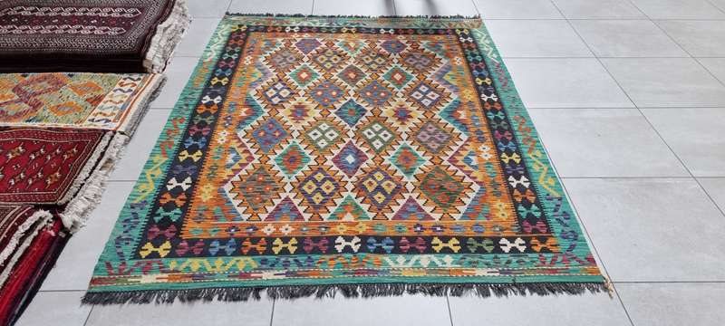 Afghan Chobi Kilim 240cm x 183cm Hand Made
