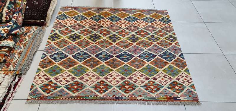 Afghan Chobi Kilim 148cm x 147cm Hand Made