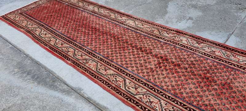 Vintage Persian Hamadan Carpet 333cm x 112cm Hand Knotted