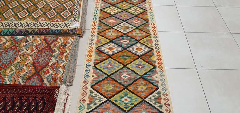 Afghan Chobi Kilim 368cm x 84cm Hand Made