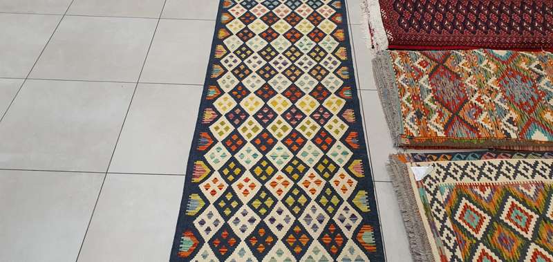 Afghan Chobi Kilim 400cm x 81cm Hand Made