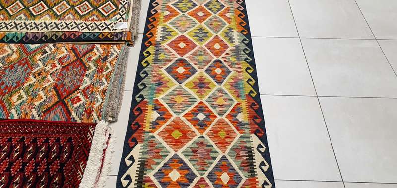 Afghan Chobi Kilim 388cm x 82cm Hand Made