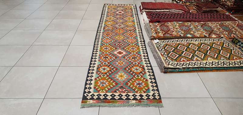 Afghan Chobi Kilim 370cm x 84cm Hand Made