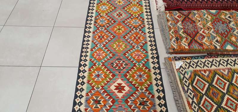 Afghan Chobi Kilim 370cm x 84cm Hand Made