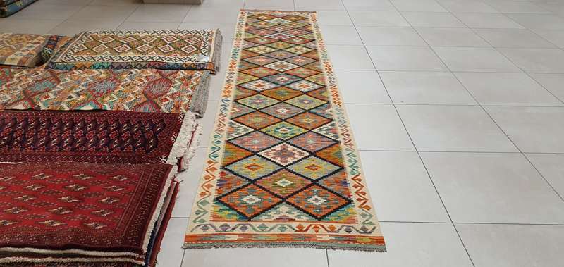 Afghan Chobi Kilim 368cm x 84cm Hand Made