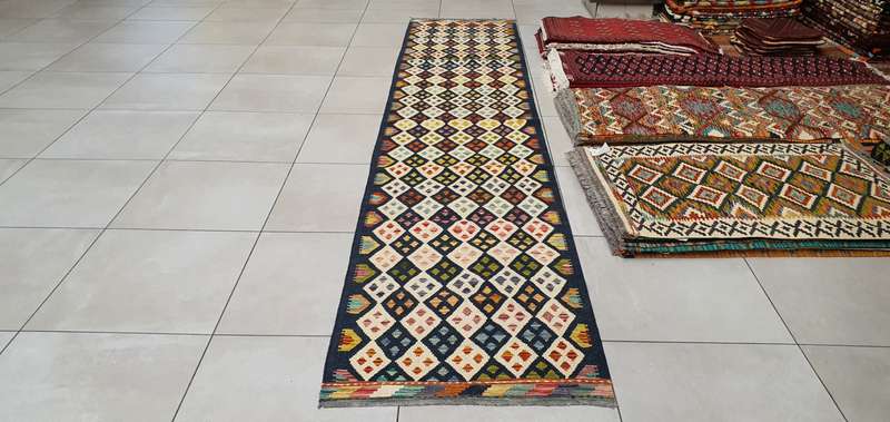 Afghan Chobi Kilim 400cm x 81cm Hand Made