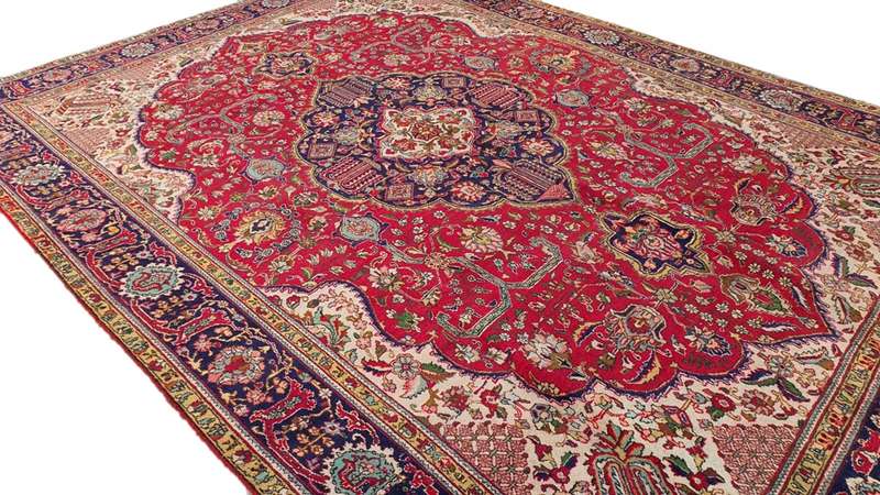 Vintage Persian Tabriz Carpet  390cm x 290cm Hand-Knotted