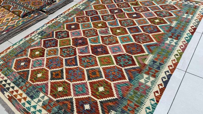 Afghan Chobi Kilim 242cm x 175cm Hand Made