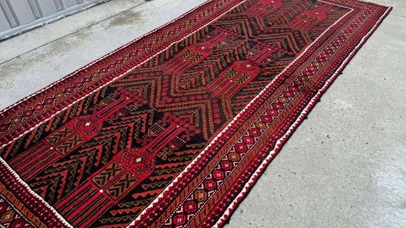 Vintage Persian Kurdi Carpet 285cm x 128cm Hand Knotted