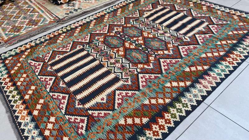 Afghan Chobi Kilim 251cm x 178cm Hand Made