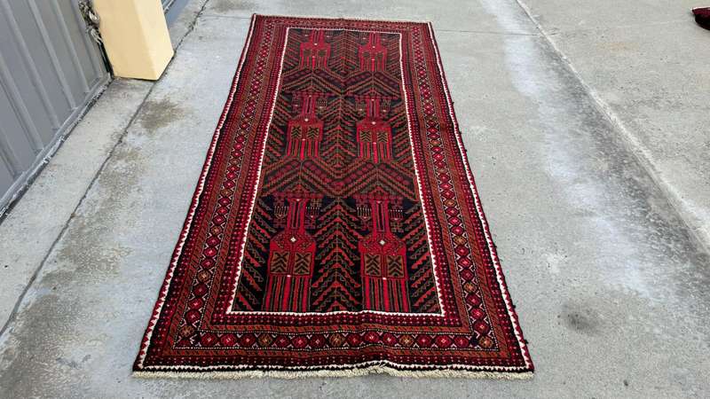 Vintage Persian Kurdi Carpet 285cm x 128cm Hand Knotted
