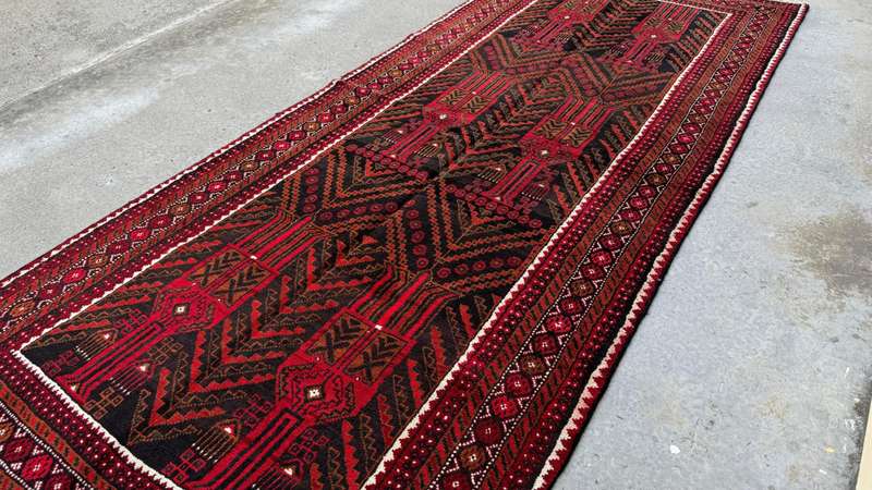 Vintage Persian Kurdi Carpet 285cm x 128cm Hand Knotted