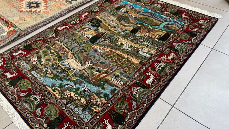 Very Fine Persian Kashan Carpet 160cm x 110cm Hand knotted