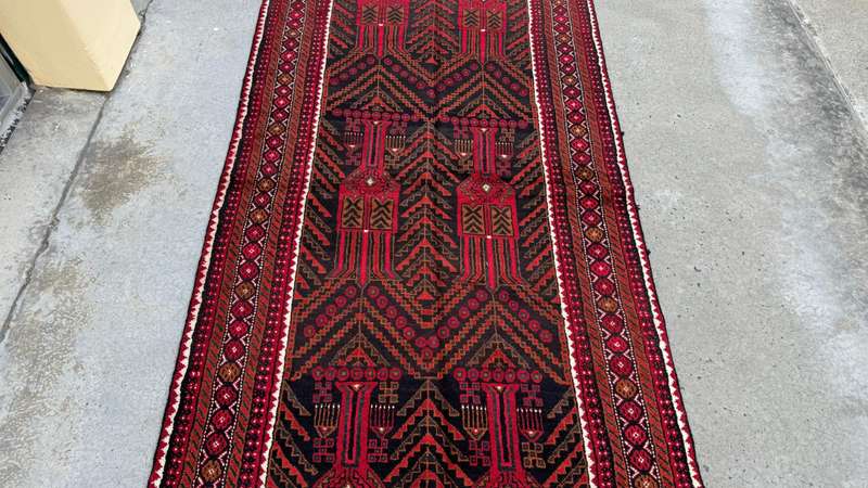 Vintage Persian Kurdi Carpet 285cm x 128cm Hand Knotted