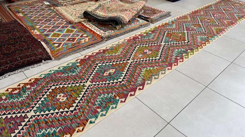 Afghan Chobi Kilim 515cm x 82cm Hand Made